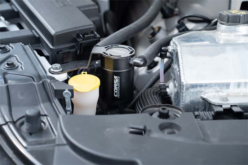 CORSA Performance — Corsa Performance 2015-2017 Ford Mustang 3 oz. Aluminum Oil Catch Can W/ Mounting Bracket
Accessory - view 2