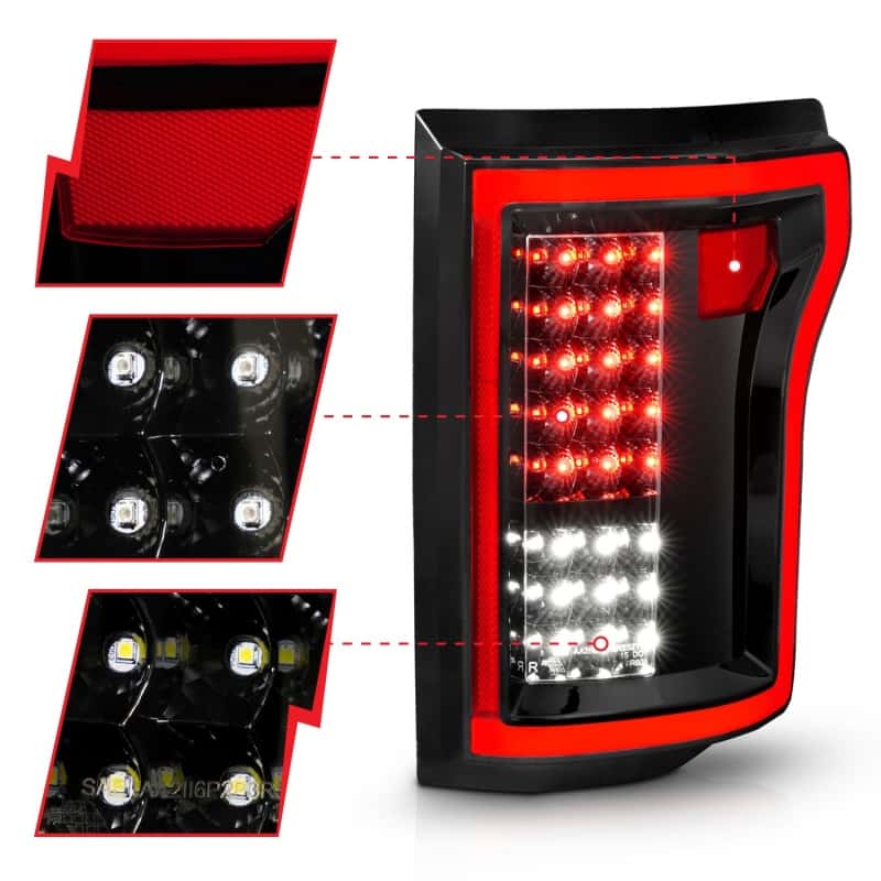 ANZO — ANZO 2015-2016 Ford F-150 LED Taillights Black
TailLightSet - view 4