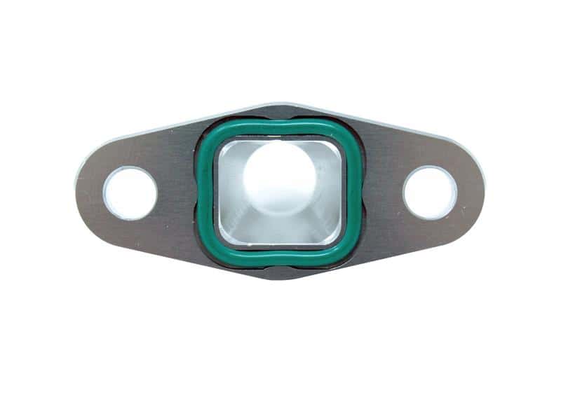 Torque Solution — Torque Solution Billet Offset Oil Drain Flange w/ Integrated -10AN Flange: T3/T4 & PTE/Borg Turbo - view 5