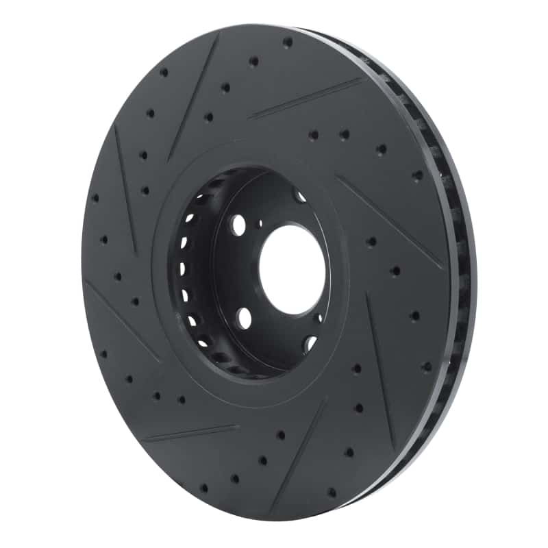 R1 Concepts — R1 06-20 Lexus IS350 Right Front Drilled & Slotted Black Brake Rotor - view 4