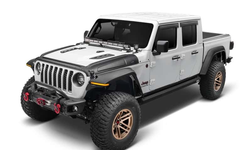 Bushwacker — Bushwacker 18-22 Jeep Wrangler 2/4dr / 20-22 Jeep Gladiator Trail Armor Hood Armor (3pc) - Tex. Blk
Hood Protector
Trail Armor - view 2