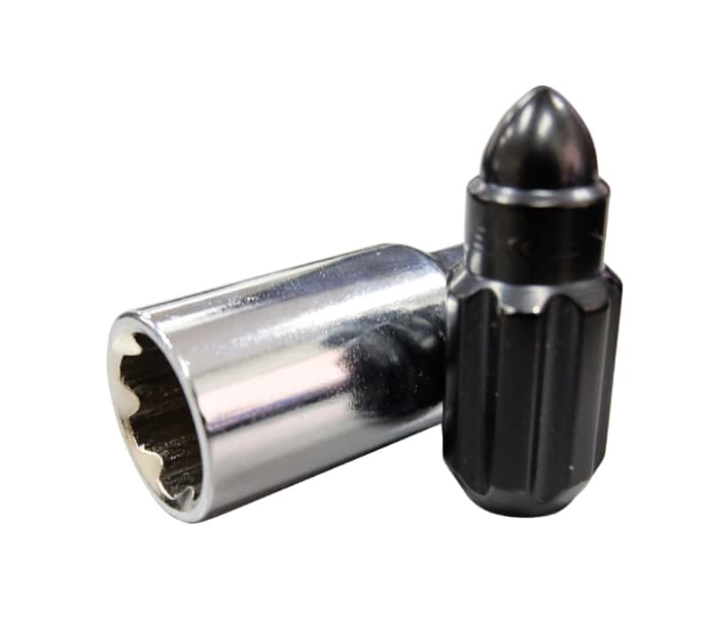 NRG — NRG 500 Series M12 X 1.5 Bullet Shape Steel Lug Nut Set - 21 Pc w/Lock Key - Black - view 5