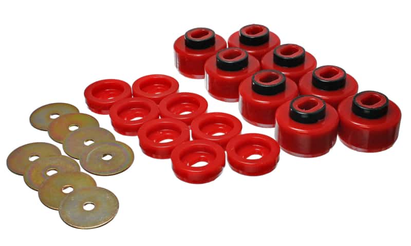 Energy Suspension — Energy Suspension 99-06 Silverado C1500/K1500 / 01-06 Silverado C2500/K2500 Red Body(cab) Mount Set
BodyMntBshKt - view 4