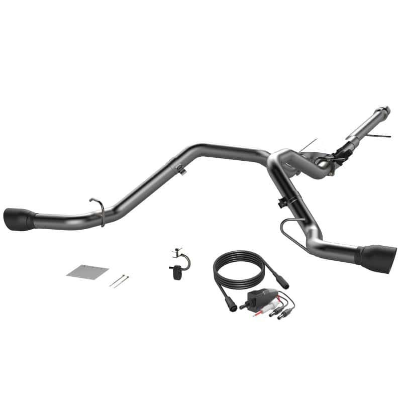 QTP — 2014-2018 Silverado/Sierra QTP Screamer Split Rear Exit Cat Back Black Tips
410015B
 - view 3