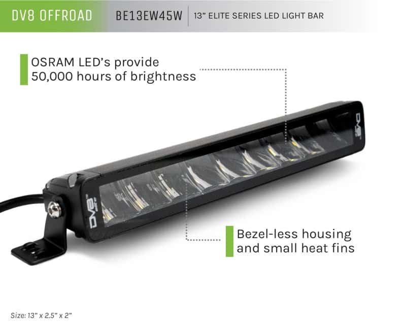DV8 Offroad — DV8 Offroad Elite Series 13in Light Bar 45W Flood/Spot LED
13 in. LED LIGHT BAR - view 3