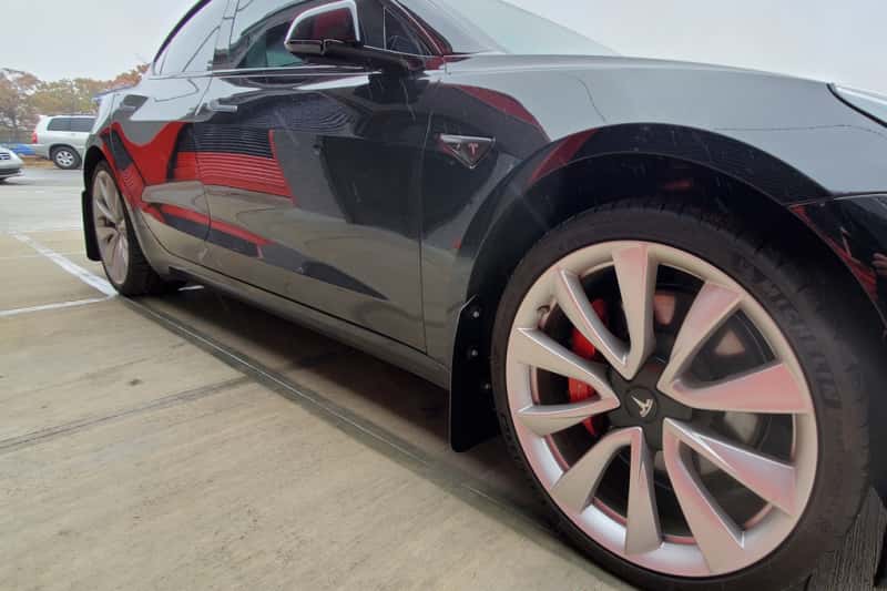Rally Armor — Rally Armor 17-23 Tesla Model 3 Black UR Mud Flap w/White Logo
Mud Flap - view 7