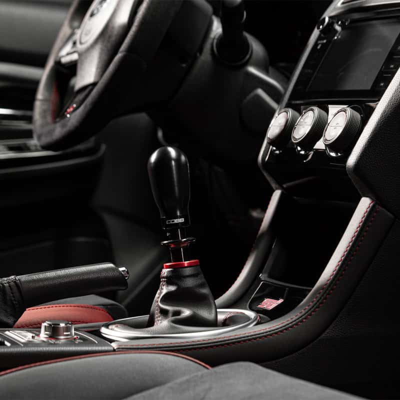 COBB — Cobb Subaru 6-Speed Tall Weighted COBB Shift Knob - Black (Incl. Both Red + Blk Collars) - view 4