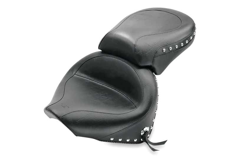 Mustang Motorcycle — Mustang 00-11 Yamaha V-Star 1100 Classic,02-11 V-Star 1100 Silverado 2PC Seat w/Studs - Black - view 1