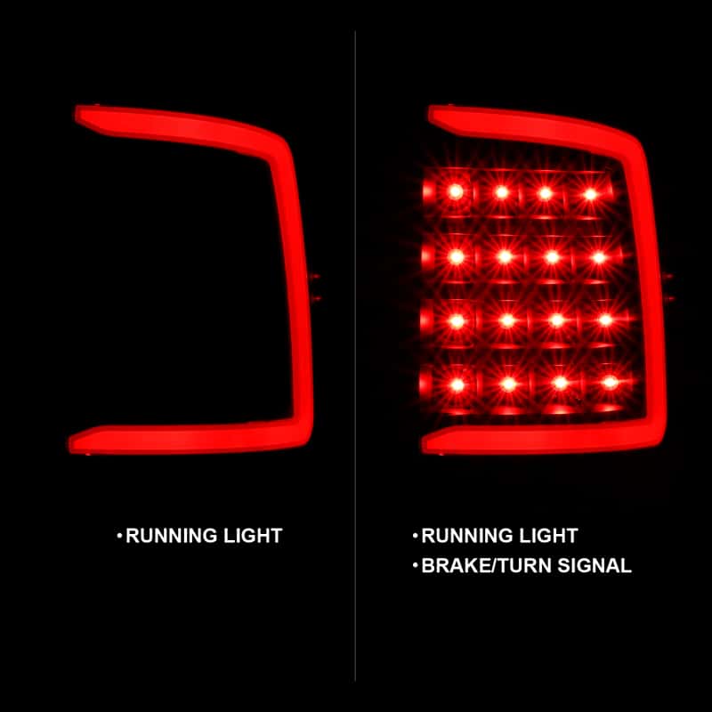 ANZO — ANZO 2009-2018 Dodge Ram 1500 LED Taillight Plank Style Black w/Smoke Lens - view 10