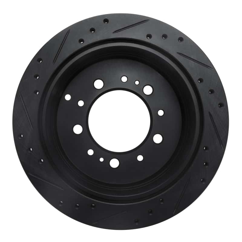 R1 Concepts — R1 98-07 Lexus LX470 Rear Right Drilled & Slotted Black Brake Rotor
R1 Brake Rotor Drill - view 5