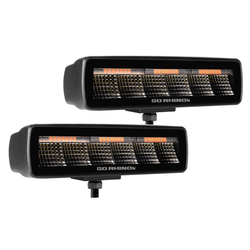 Go Rhino — Go Rhino Xplor Blackout Combo Series Sixline LED Flood Lights w/Amber (Surface Mount) - Blk (Pair)
BLK - Lights W/Amber - view 4