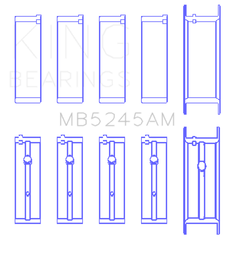 King Engine Bearings — King 91-04 Nissan 146CI/2.4L KA24DE L4 / 89-97 146CI/2.4L KA24E L4  (Size +0.75) Main Bearing Set
Engine Bearing - view 3