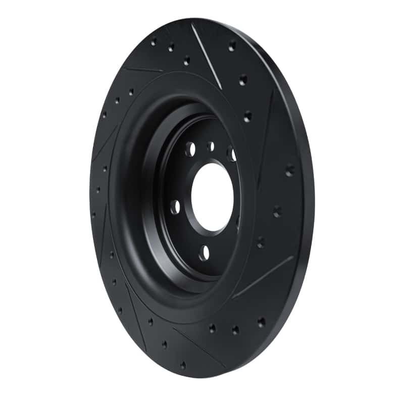 R1 Concepts — R1 12-18 Mercedes-Benz GLE300D Rear Left Drilled & Slotted Black Brake Rotor
R1 Brake Rotor Drill - view 4