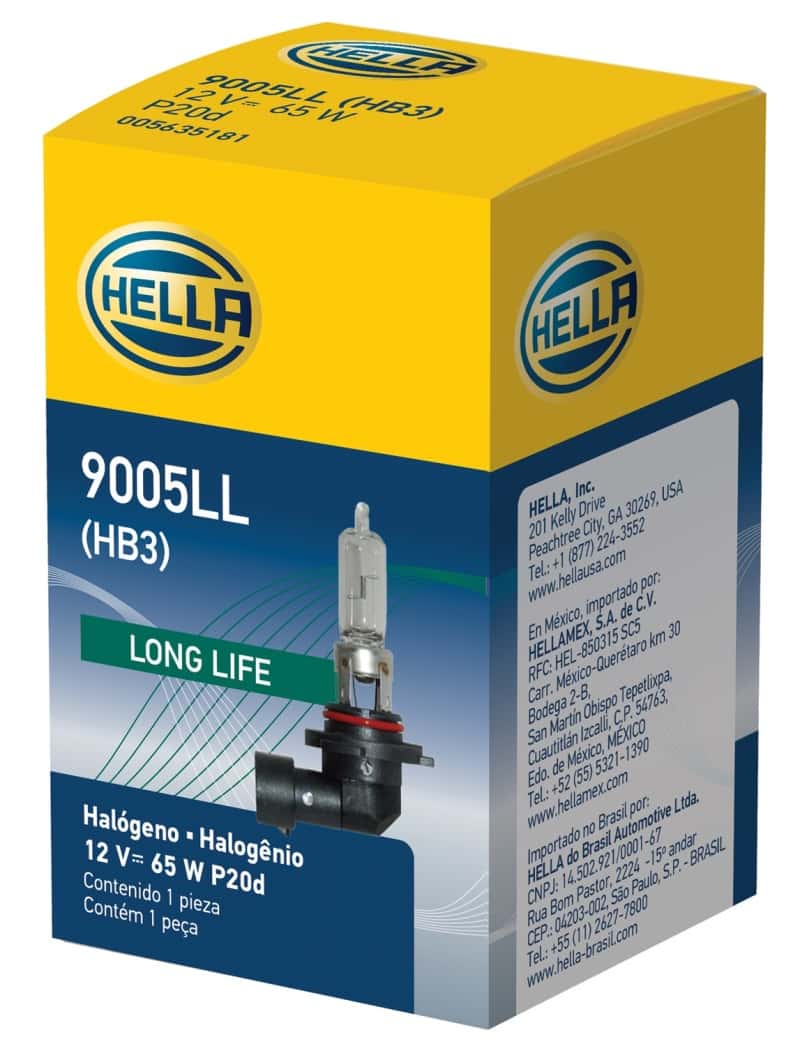 Hella — Hella Bulb 9005/HB3 12V 65W P20d T4 LONGLIFE
9005LL Halogen Bulb - view 6