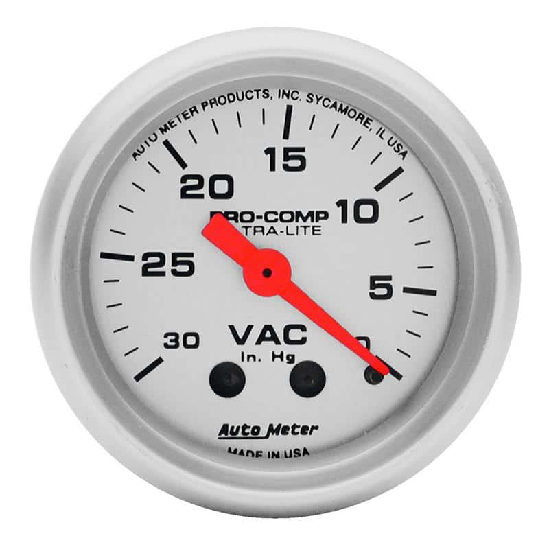 AutoMeter — Autometer Ultra-Lite 52mm Mechanical Vacuum Gauge 30INHG
2" VACUUM, 30" HG - view 2
