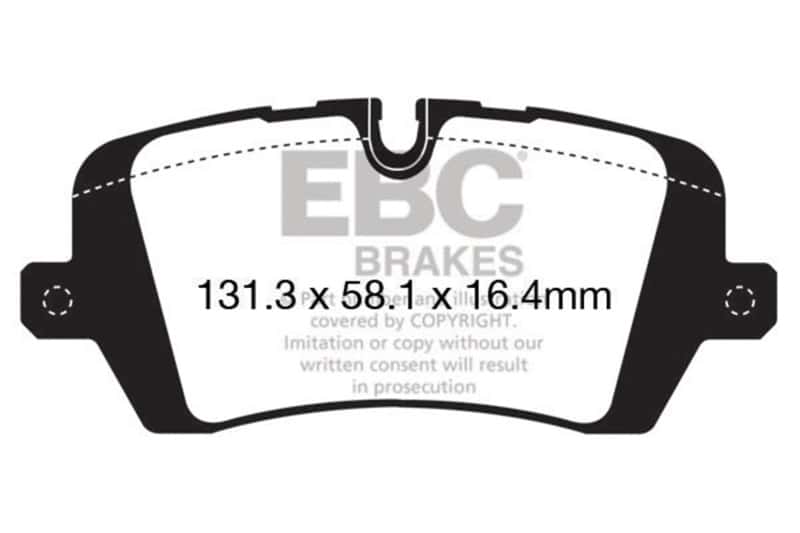 EBC — EBC 13+ Land Rover Range Rover 3.0 Supercharged Greenstuff Rear Brake Pads
Disc Brake Pad - view 1