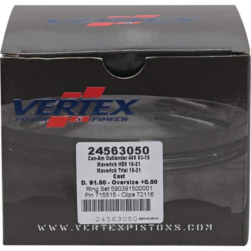 Vertex Pistons — Vertex Piston 2011 Can-Am Commander 800 800cc +0.50mm Oversized Cast Replica Piston Kit - view 4