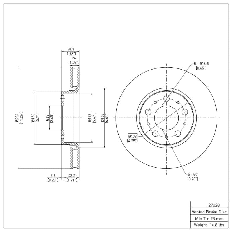 DFC — DFC 99-09 Volvo S80/XC70/S60/V70 Front GeoSPEC Coated Rotor
DFC Brake Rotor - view 2