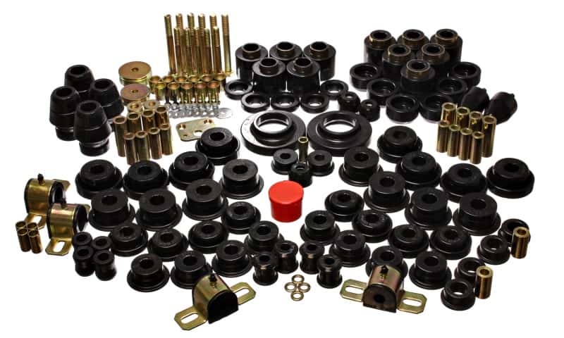 Energy Suspension — Energy Suspension 97-06 Jeep Wrangler TJ (w/ 1in Body Lift Kit) Black Hyper-Flex Master Bushing Set
Master Bushing Kit - view 1