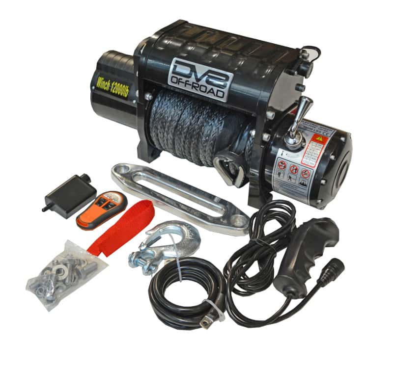 DV8 Offroad — DV8 Offroad 12000 LB Winch w/ Synthetic Line & Wireless Remote - Black - view 2