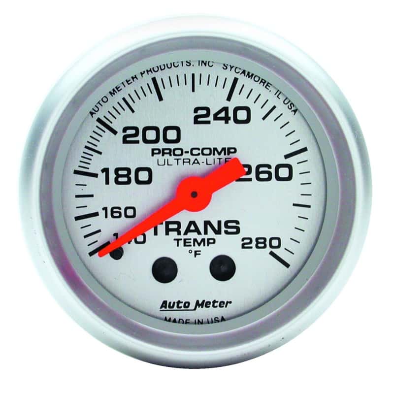AutoMeter — Autometer Ultra-Lite 52mm 140-280 Deg F Mechanical Transmission Temp Gauge
2" TRANS TEMP, 140-2 - view 1