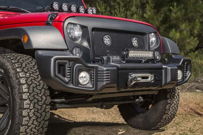 Rugged Ridge — Rugged Ridge Spartacus Front Bumper Black 07-18 Jeep Wrangler
Spartacus Bumper
Bumper- Front - view 4