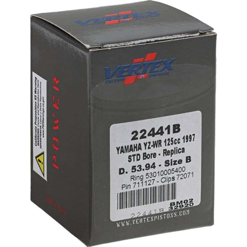 Vertex Pistons — Vertex Piston 1997 Yamaha YZ 125 125cc Cast Replica Piston Kit - view 5