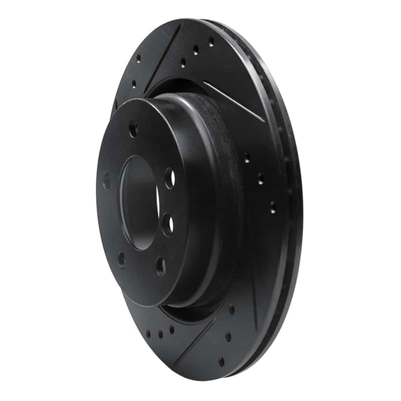 R1 Concepts — R1 99-06 BMW 323I Rear Left Drilled & Slotted Black Brake Rotor
R1 Brake Rotor Drill - view 2