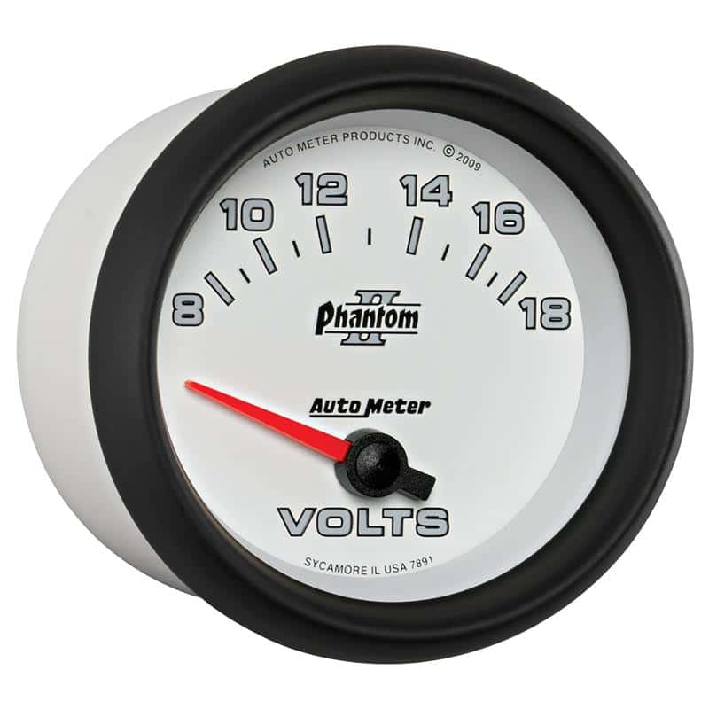 AutoMeter — Autometer Phantom II 2-5/8in 18V Electric Voltmeter Gauge
2-5/8" VOLTMETER, 8- - view 6