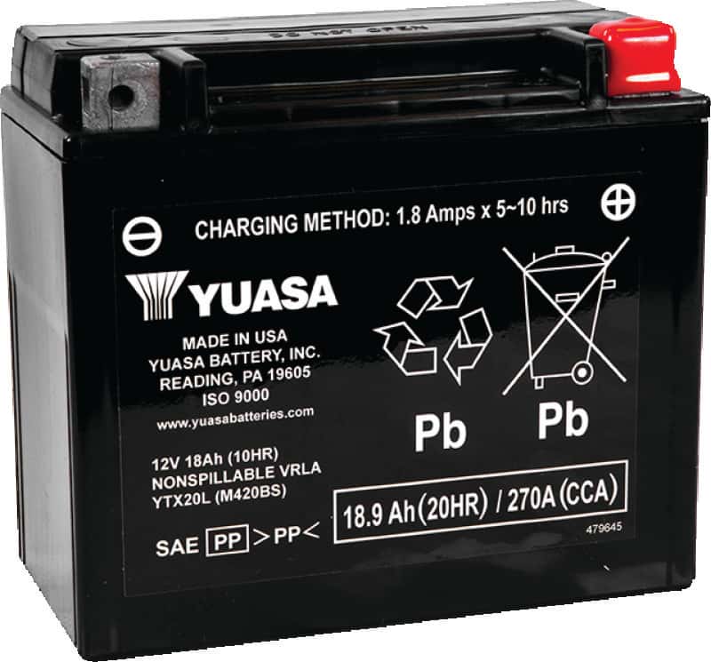 Yuasa Battery — Yuasa YTX20L Maintenance Free AGM 12-Volt Battery - view 1
