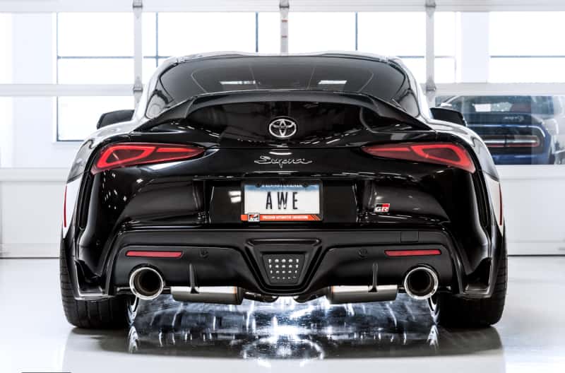 AWE Tuning — AWE 2020 Toyota Supra A90 Resonated Touring Edition Exhaust - 5in Chrome Silver Tips
Touring Exhaust - view 2