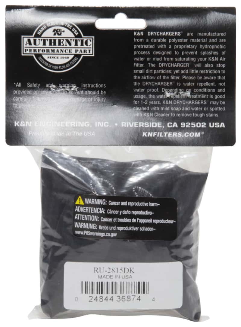 K&N Engineering — K&N Drycharger Air Filter Wrap RU-2815 Black - view 5