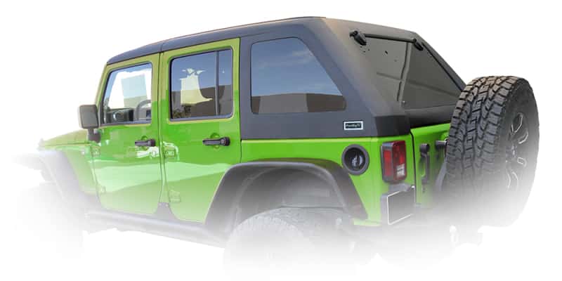 DV8 Offroad — DV8 Offroad 07-18 Jeep Wrangler JK 2 Piece Fast Back Hard Top 4 Door - Black (DS Only) - view 2