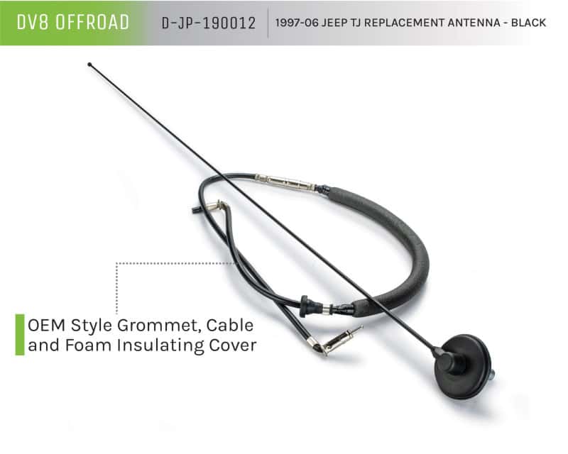 DV8 Offroad — DV8 Offroad 1997-06 Jeep TJ Replacement Antenna Black - view 7