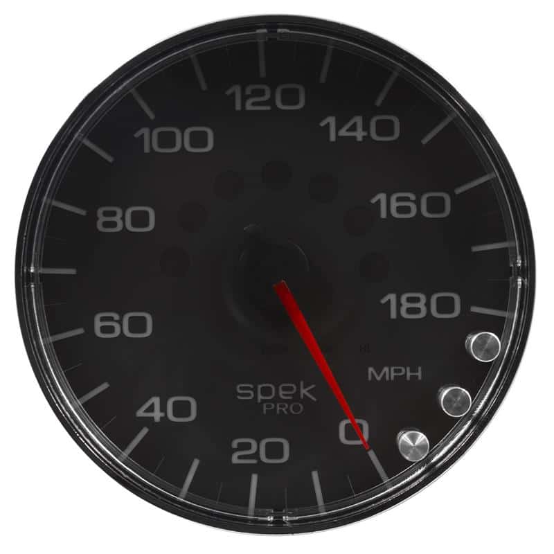AutoMeter — Autometer Spek-Pro Gauge Speedometer 5in 180 Mph Elec. Programmable Black/Chrome
GA 5" SPEEDO BFC SPK - view 2