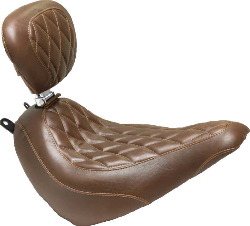 Mustang Motorcycle — Mustang 91-05 Harley Dyna Wide Touring Passenger Seat w/Studs - Black - view 2