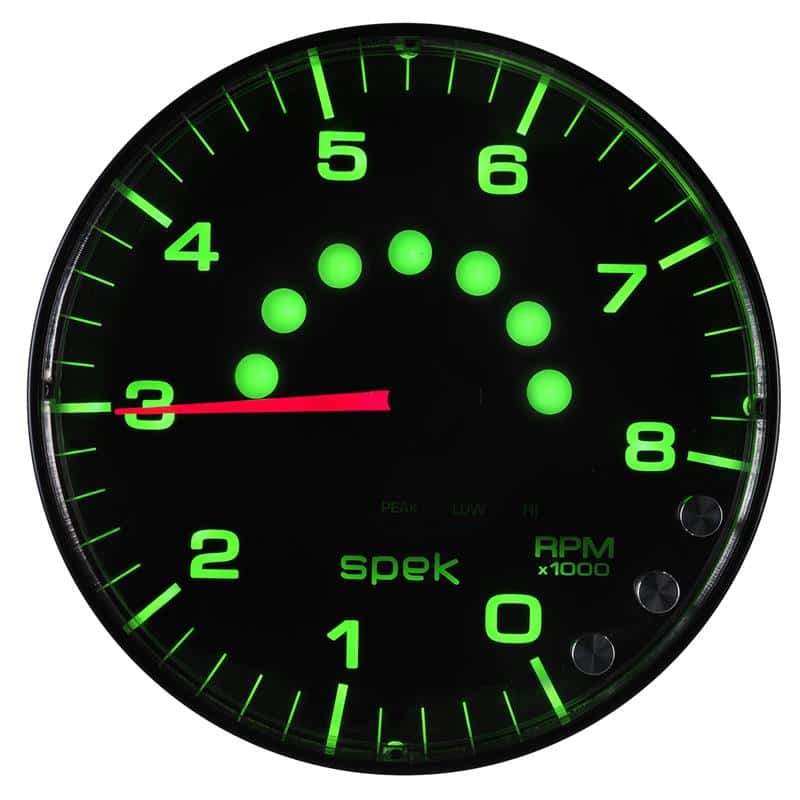 AutoMeter — Autometer Spek-Pro Gauge Tachometer 5in 8K Rpm W/Shift Light & Peak Mem Black/Black
GA 5" 8KRPM BFB SPEK - view 2