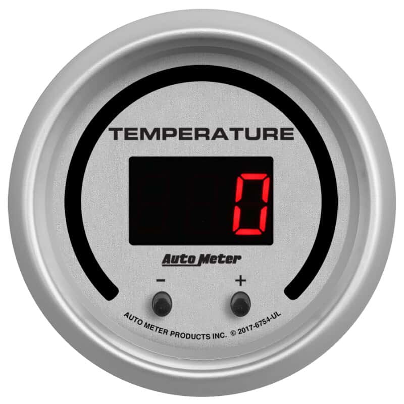 AutoMeter — Autometer 52.4mm Silver Switchable 60-340 Degrees F/40-170 Degrees C Ultra-Lite Elite Digital Gauge - view 4