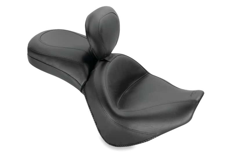 Mustang Motorcycle — Mustang 06-21 Kawasaki Vulcan 900 Classic, Custom Touring 1PC Seat w/Driver Backrest - Black - view 1
