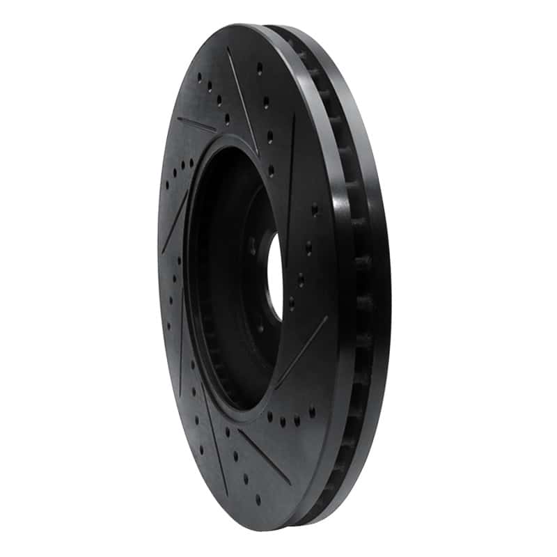 R1 Concepts — R1 10-24 Jaguar XF Front Left Drilled & Slotted Black Brake Rotor
R1 Brake Rotor Drill - view 4