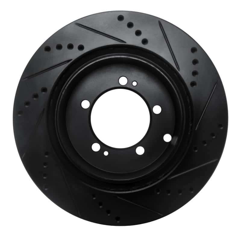R1 Concepts — R1 03-06 Mitsubishi Lancer Rear Left Drilled & Slotted Black Brake Rotor
R1 Brake Rotor Drill - view 5