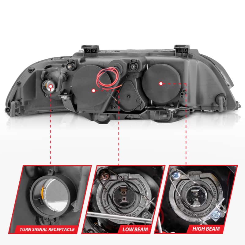 ANZO — ANZO 1997-2001 BMW 5 Series Projector Headlights w/ Halo Black
Head Light Set
HdLtSet - view 6