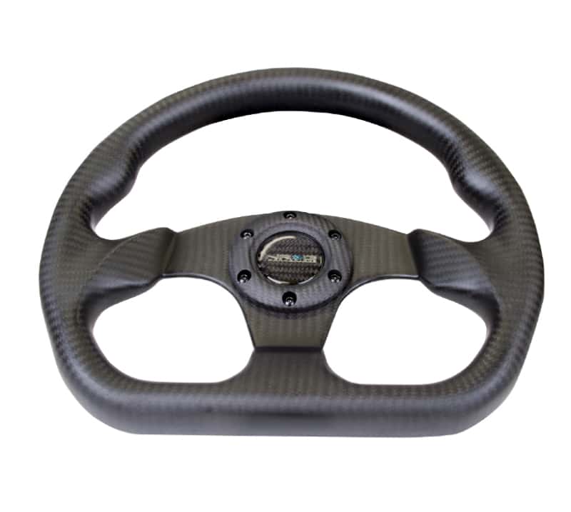 NRG — NRG Carbon Fiber Steering Wheel (320mm) Flat Bottom Matte Black Carbon - view 4