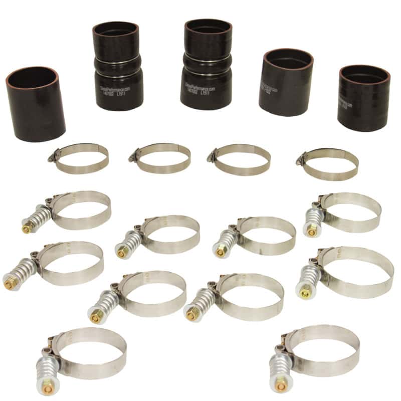 BD Diesel — BD Diesel Intercooler Hose & Clamp Kit - 1999-2003 Ford 7.3L PowerStroke
HOSE & CLAMP KIT
TChrgrIcoolerHs - view 1