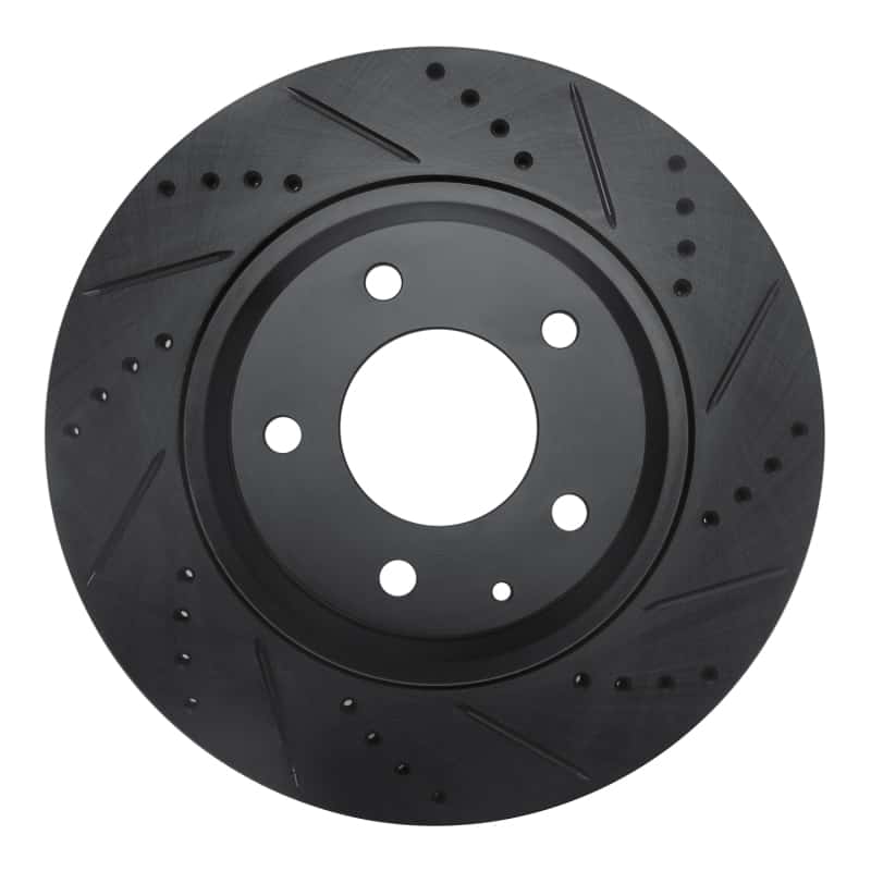 R1 Concepts — R1 04-11 Mazda RX-8 Rear Right Drilled & Slotted Black Brake Rotor
R1 Brake Rotor Drill - view 1