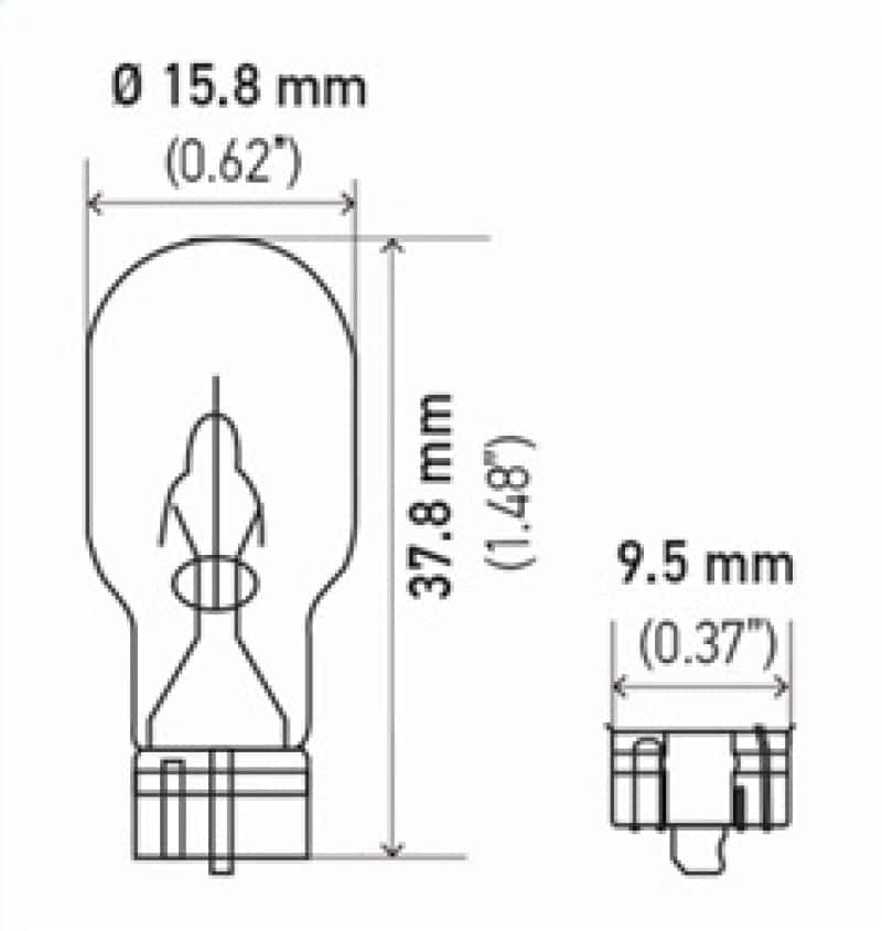 Hella — Hella Bulb 921 12V 16W W2.1X9.5d T5
921 Incan Bulb - view 7