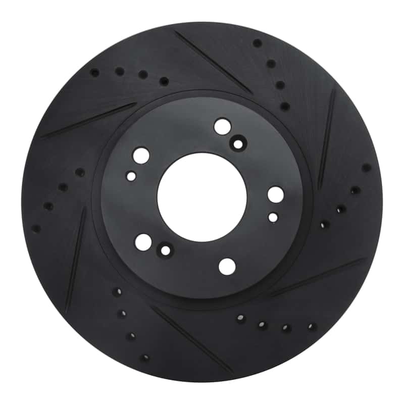R1 Concepts — R1 04-11 Mitsubishi Endeavor Front Right Drilled & Slotted Black Brake Rotor
R1 Brake Rotor Drill - view 1