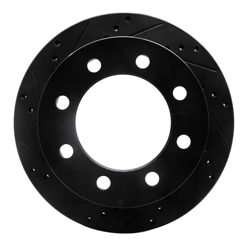 R1 Concepts — R1 00-02 Dodge Ram 2500 Rear Left Drilled & Slotted Black Brake Rotor
R1 Brake Rotor Drill - view 1