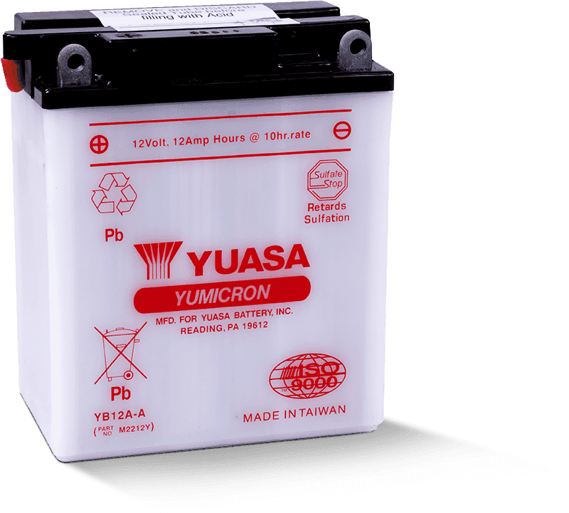 Yuasa Battery — Yuasa YB12A-A Yumicron 12-Volt Battery - view 2