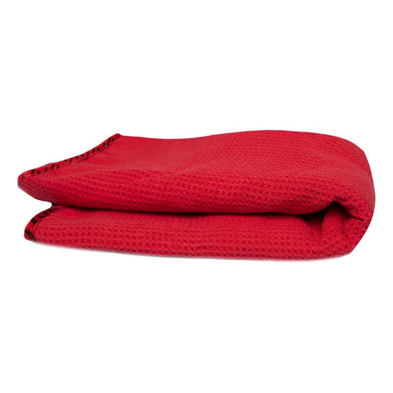 Chemical Guys — Chemical Guys Waffle Weave Glass & Window Microfiber Towel - 24in x 16in - Red - view 3